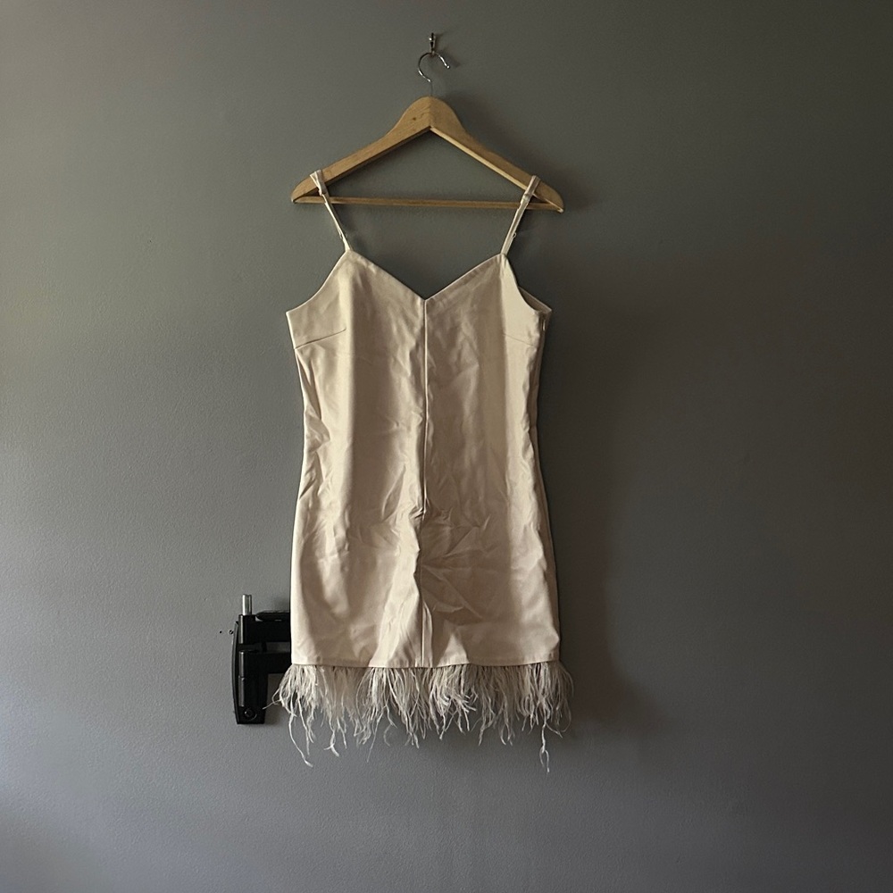 Bridal Feather Hem Dress (dapper and fun)